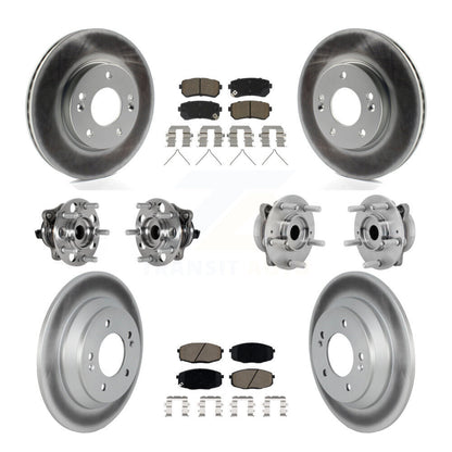 Kit de rotor et de plaquettes de frein à disque revêtus de roulement de moyeu avant et arrière (10 pièces) pour Hyundai Kon