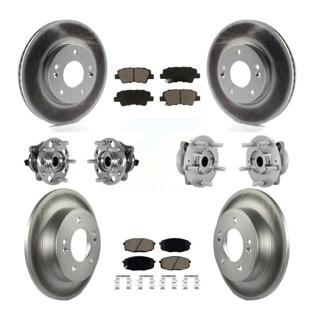 Kit de rotor et de plaquettes de frein à disque revêtus de roulement de moyeu avant et arrière (10 pièces) pour Hyundai Kon