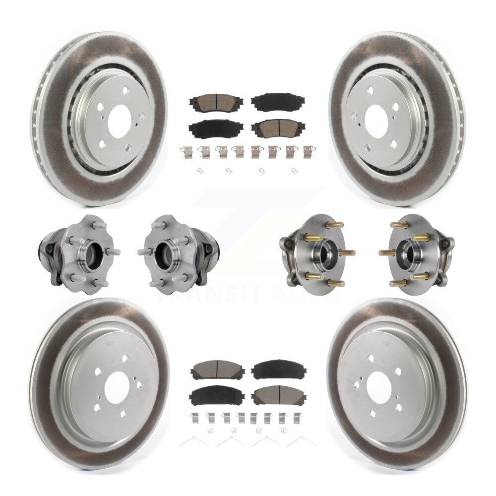 Kit de plaquettes de rotor de frein enduites de roulement de moyeu avant et arrière (10 pièces) pour Lexus RX350 RX350