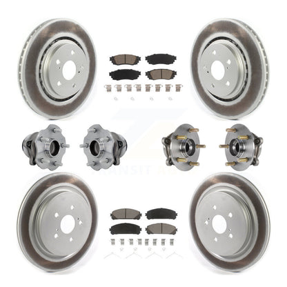 Kit de plaquettes de rotor de frein enduites de roulement de moyeu avant et arrière (10 pièces) pour Lexus RX350 RX350