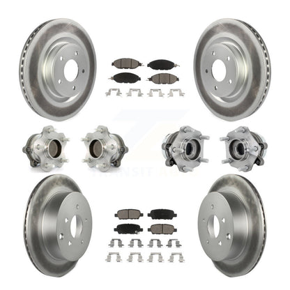Kit de rotor et de plaquettes de frein revêtus de roulement de moyeu avant et arrière (10 pièces) pour Nissan Murano FW
