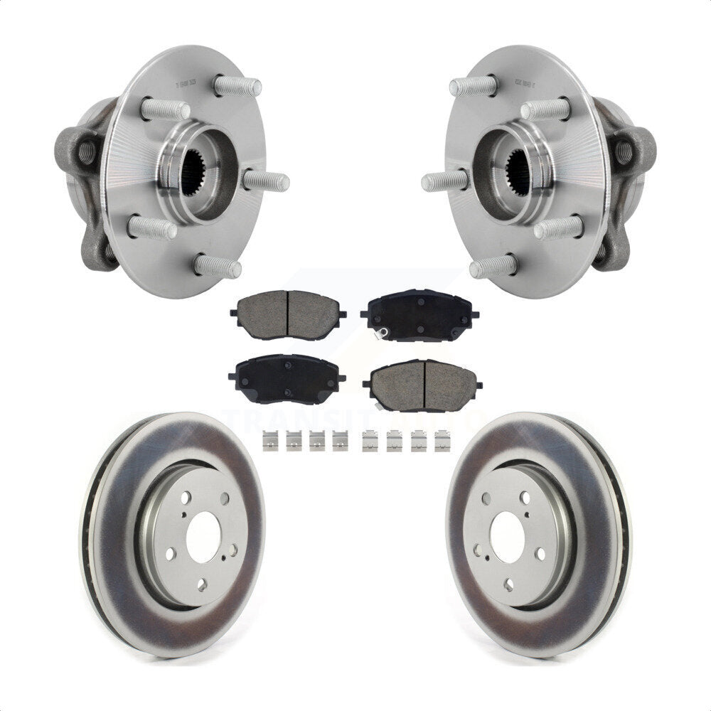 Kit de rotors et plaquettes de frein à disque enduits d'assemblage de roulement de moyeu avant pour Toyota C-H