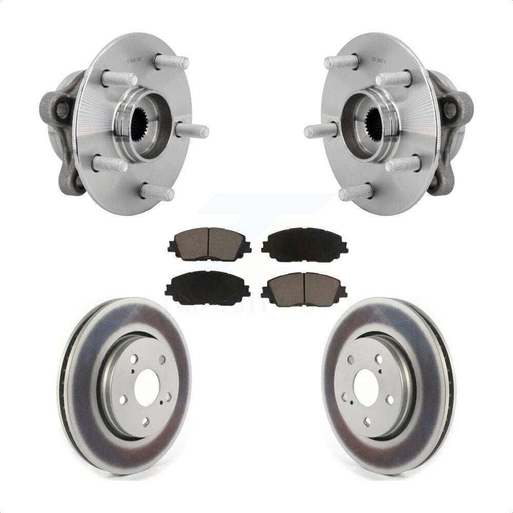Kit de rotors et plaquettes de frein à disque enduits d'assemblage de roulement de moyeu avant pour Toyota C-H
