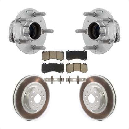 Ensemble de roulement de moyeu avant, Rotor de frein à disque revêtu et Kit de plaquettes pour Cadillac CT