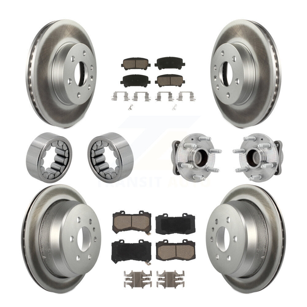 Kit de chaussures de plaquettes de Rotor de frein enduites de roulement de moyeu avant et arrière (10 pièces) pour Chevrolet GM