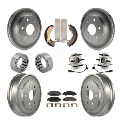Kit de chaussures de plaquettes de Rotor de frein, roulement de moyeu avant et arrière (10 pièces) pour GMC Sierra 150