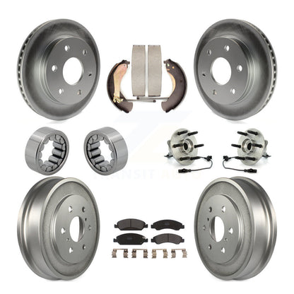 Kit de chaussures de plaquettes de Rotor de frein, roulement de moyeu avant et arrière (10 pièces) pour GMC Sierra 150
