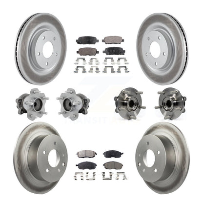 Kit de rotors et plaquettes de frein à disque revêtus de roulement de moyeu avant et arrière (10 pièces) pour Nissan Juk