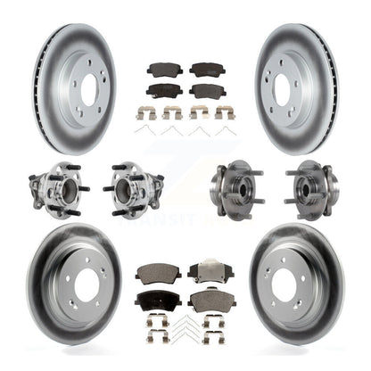 Kit de plaquettes de rotor de frein à disque revêtues de roulement de moyeu avant et arrière (10 pièces) pour Hyundai Ioni