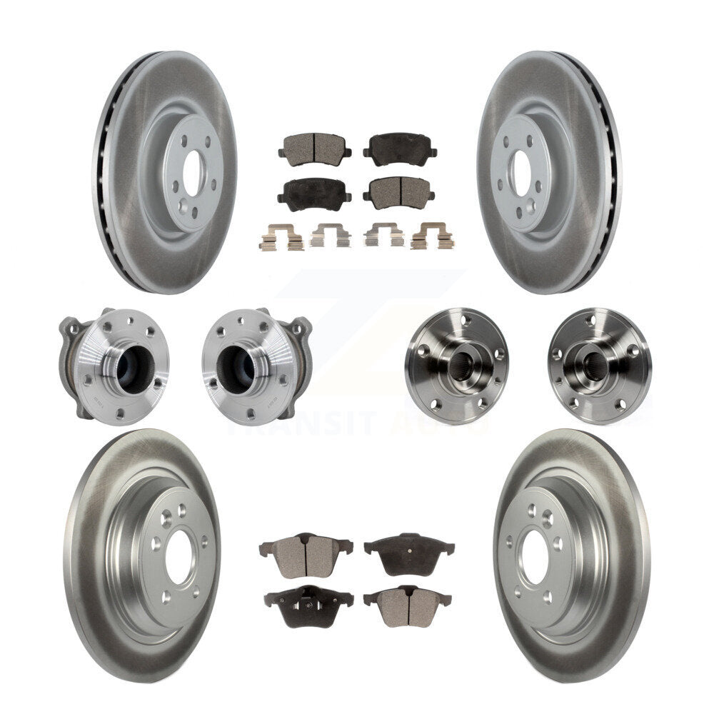 Kit de plaquettes de rotor de frein à disque revêtues de roulement de moyeu avant et arrière (10 pièces) pour Volvo S60 V7
