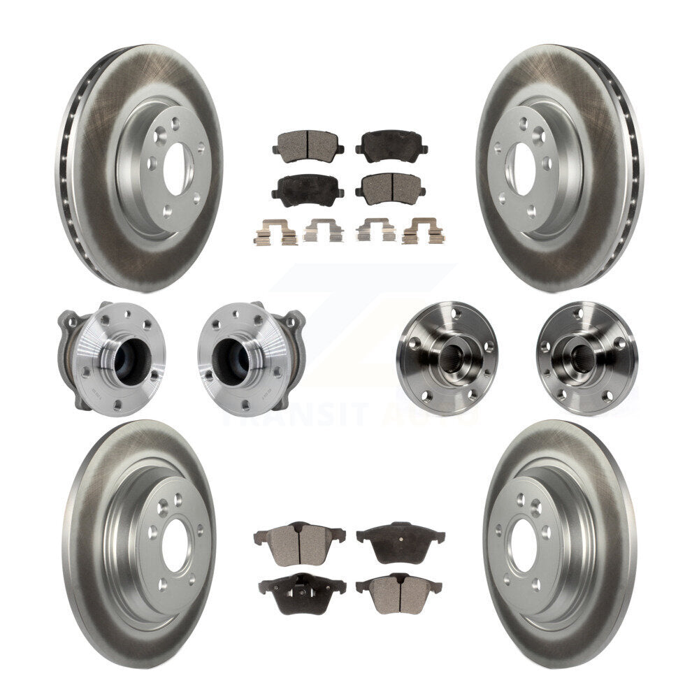 Kit de rotors et plaquettes de frein à disque revêtus de roulement de moyeu avant et arrière (10 pièces) pour Volvo V7
