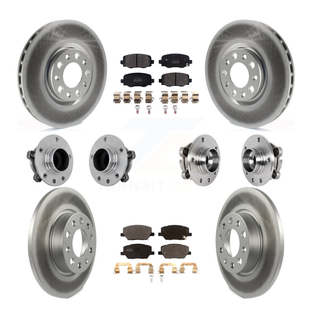 Kit de plaquettes de rotor de frein enduites de roulement de moyeu avant et arrière (10 pièces) pour Jeep Renegade Fia
