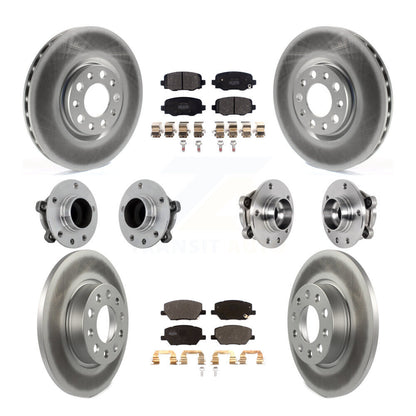 Kit de plaquettes de rotor de frein enduites de roulement de moyeu avant et arrière (10 pièces) pour Jeep Renegade Fia