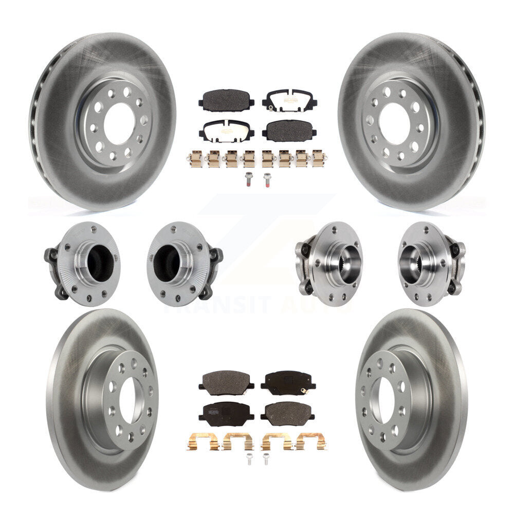Kit de rotors et plaquettes de frein revêtus de roulement de moyeu avant et arrière (10 pièces) pour Jeep Compass FW