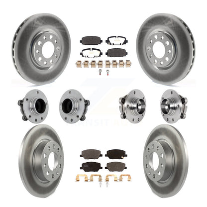 Kit de rotors et plaquettes de frein revêtus de roulement de moyeu avant et arrière (10 pièces) pour Jeep Compass FW