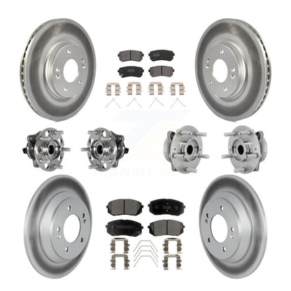 Kit de rotor et de plaquettes de frein à disque revêtus de roulement de moyeu avant et arrière (10 pièces) pour Hyundai Kon