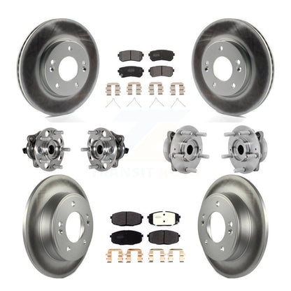Kit de rotor et de plaquettes de frein à disque revêtus de roulement de moyeu avant et arrière (10 pièces) pour Hyundai Kon