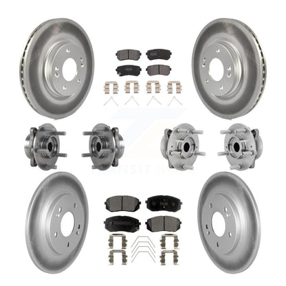 Kit de rotors et plaquettes de frein revêtus de roulement de moyeu avant et arrière (10 pièces) pour Hyundai Kona Ki