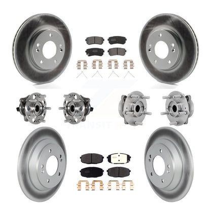 Kit de rotor et de plaquettes de frein à disque revêtus de roulement de moyeu avant et arrière (10 pièces) pour Hyundai Kon