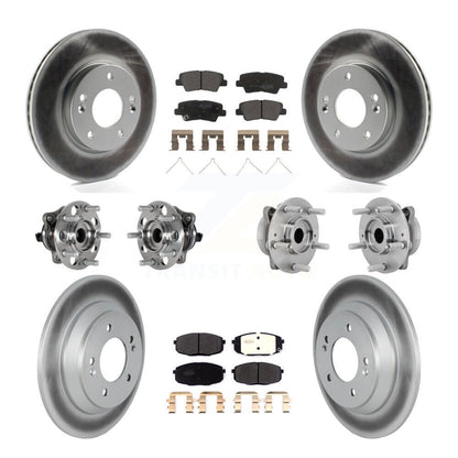 Kit de rotor et de plaquettes de frein à disque revêtus de roulement de moyeu avant et arrière (10 pièces) pour Hyundai Kon