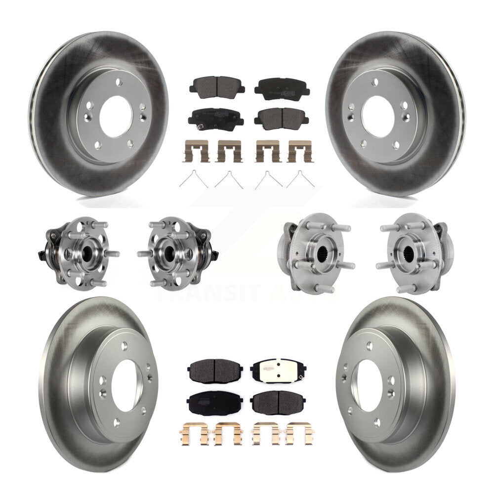 Kit de rotor et de plaquettes de frein à disque revêtus de roulement de moyeu avant et arrière (10 pièces) pour Hyundai Kon