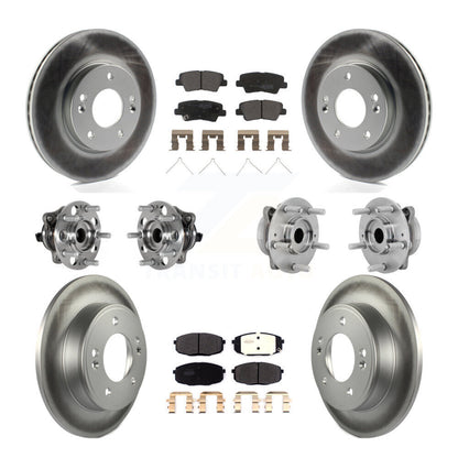 Kit de rotor et de plaquettes de frein à disque revêtus de roulement de moyeu avant et arrière (10 pièces) pour Hyundai Kon