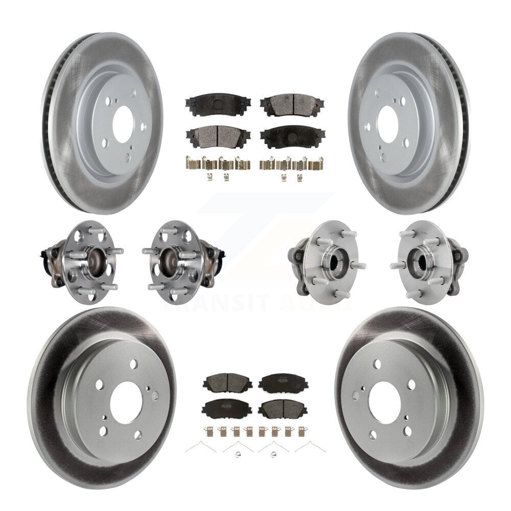 Kit de rotors et plaquettes de frein à disque revêtus de roulement de moyeu avant et arrière (10 pièces) pour Toyota C-H