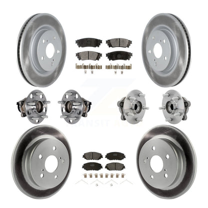 Kit de rotors et plaquettes de frein à disque revêtus de roulement de moyeu avant et arrière (10 pièces) pour Toyota C-H