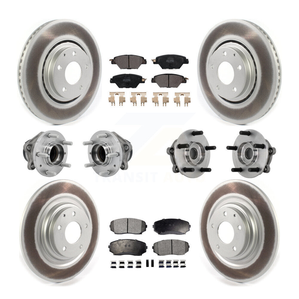 Kit de plaquettes de rotor de frein, roulement de moyeu avant et arrière (10 pièces) pour Mazda CX-9 FW 16-21