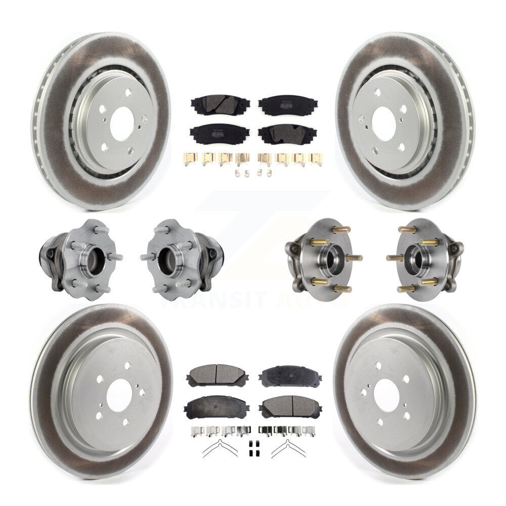 Kit de plaquettes de rotor de frein enduites de roulement de moyeu avant et arrière (10 pièces) pour Lexus RX350 RX350