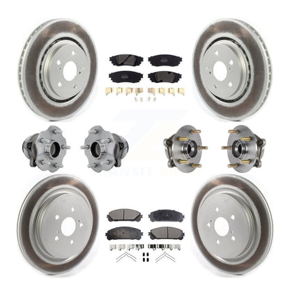 Kit de plaquettes de rotor de frein enduites de roulement de moyeu avant et arrière (10 pièces) pour Lexus RX350 RX350