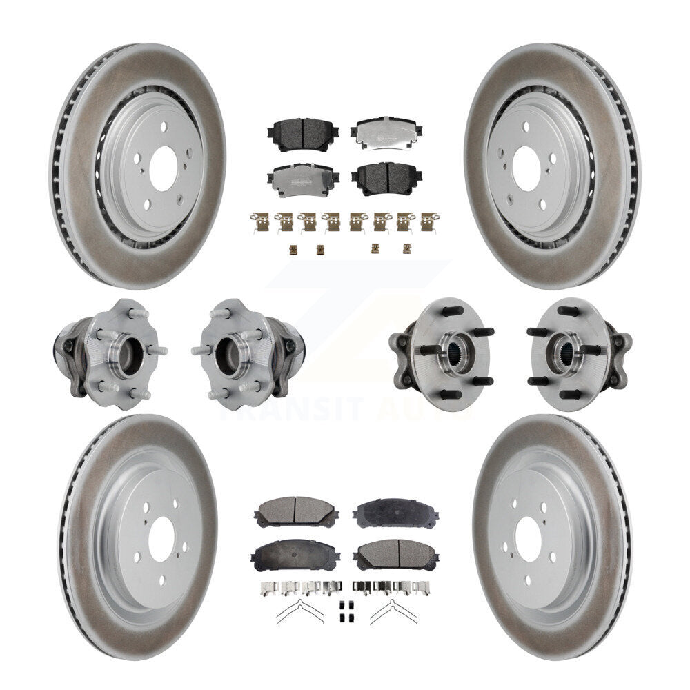 Kit de plaquettes de Rotor de frein, roulement de moyeu avant et arrière (10 pièces) pour Toyota Highlander FW