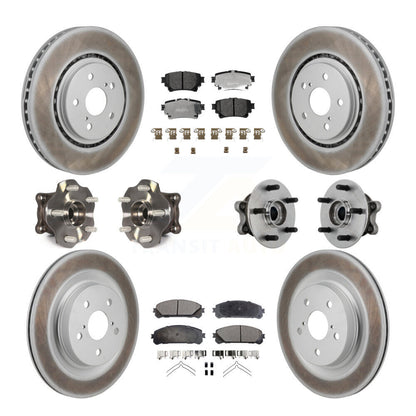 Kit de rotor et de plaquettes de frein revêtus de roulement de moyeu avant et arrière (10 pièces) pour Toyota Sienna AW
