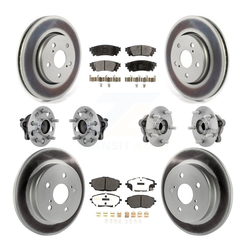 Kit de rotors et plaquettes de frein à disque revêtus de roulement de moyeu avant et arrière (10 pièces) pour Toyota C-H