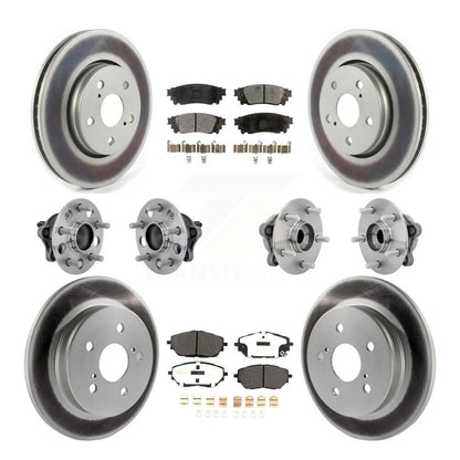 Kit de rotors et plaquettes de frein à disque revêtus de roulement de moyeu avant et arrière (10 pièces) pour Toyota C-H