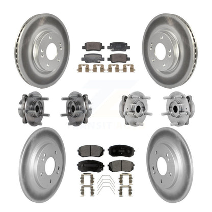 Kit de rotor et de plaquettes de frein à disque revêtus de roulement de moyeu avant et arrière (10 pièces) pour Kia Selto