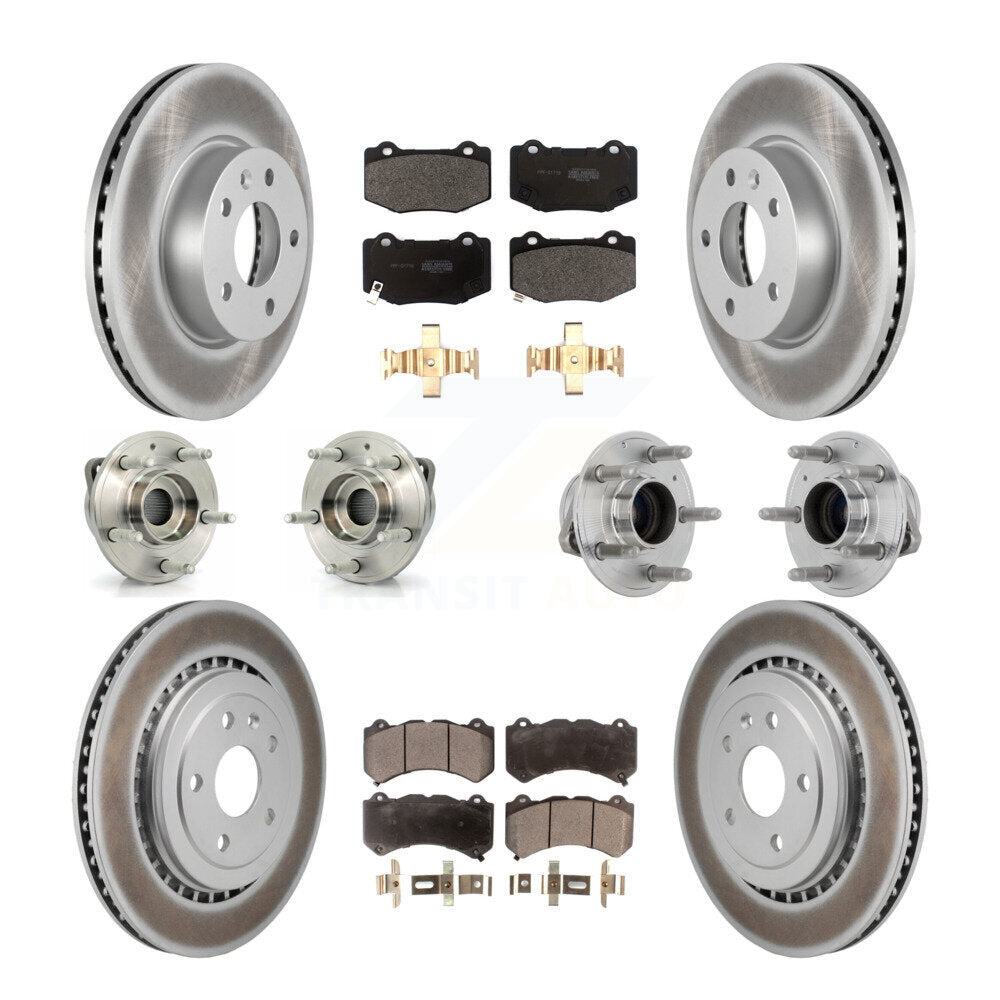 Kit de rotor et de plaquettes de frein à disque revêtus de roulement de moyeu avant et arrière (10 pièces) pour Cadillac AT