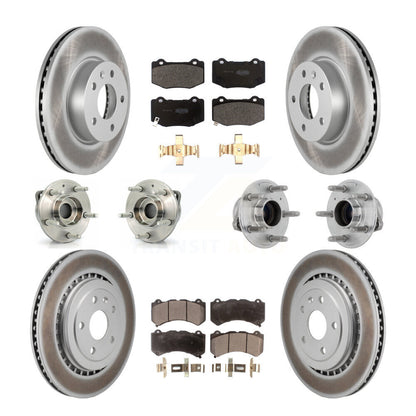 Kit de rotor et de plaquettes de frein à disque revêtus de roulement de moyeu avant et arrière (10 pièces) pour Cadillac AT