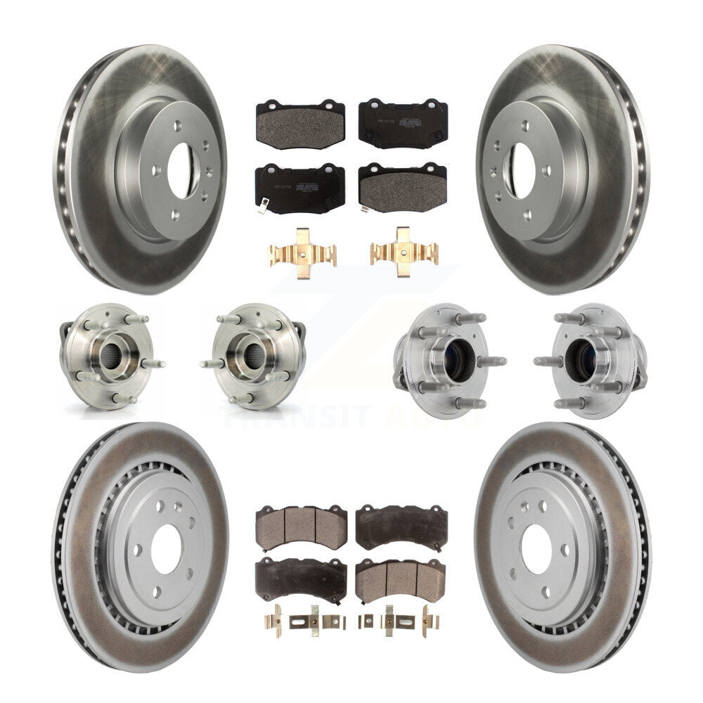Kit de rotor et de plaquettes de frein à disque revêtus de roulement de moyeu avant et arrière (10 pièces) pour Cadillac AT