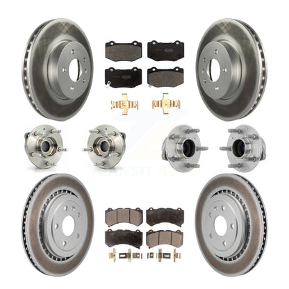 Kit de rotor et de plaquettes de frein à disque revêtus de roulement de moyeu avant et arrière (10 pièces) pour Cadillac AT