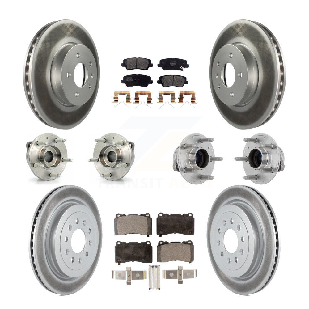 Kit de rotor et de plaquettes de frein à disque revêtus de roulement de moyeu avant et arrière (10 pièces) pour Cadillac AT