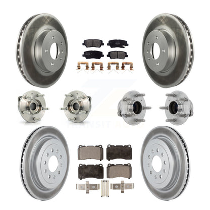 Kit de rotor et de plaquettes de frein à disque revêtus de roulement de moyeu avant et arrière (10 pièces) pour Cadillac AT