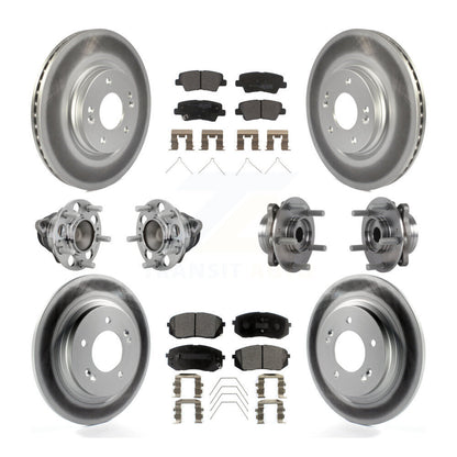 Kit de plaquettes de rotor de frein enduites de roulement de moyeu avant et arrière (10 pièces) pour Hyundai Elantra G
