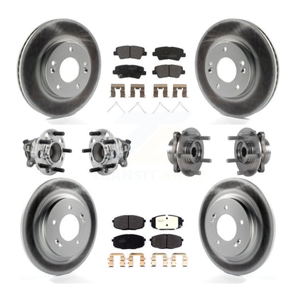 Kit de plaquettes de rotor de frein enduites de roulement de moyeu avant et arrière (10 pièces) pour Hyundai Elantra G