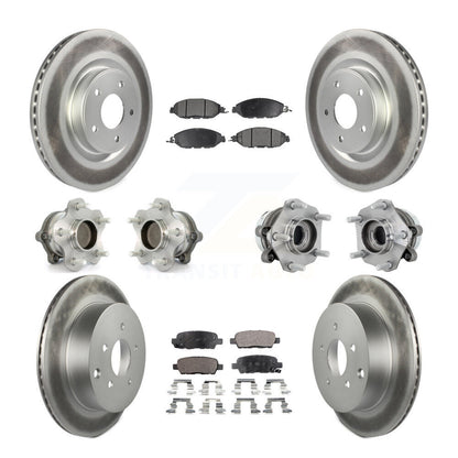 Kit de rotor et de plaquettes de frein revêtus de roulement de moyeu avant et arrière (10 pièces) pour Nissan Murano FW