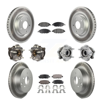 Kit de rotor et de plaquettes de frein revêtus de roulement de moyeu avant et arrière (10 pièces) pour Nissan Murano AW