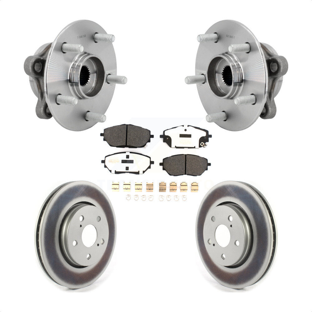 Kit de rotors et plaquettes de frein à disque enduits d'assemblage de roulement de moyeu avant pour Toyota C-H