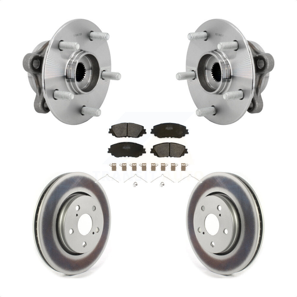 Kit de rotors et plaquettes de frein à disque enduits d'assemblage de roulement de moyeu avant pour Toyota C-H