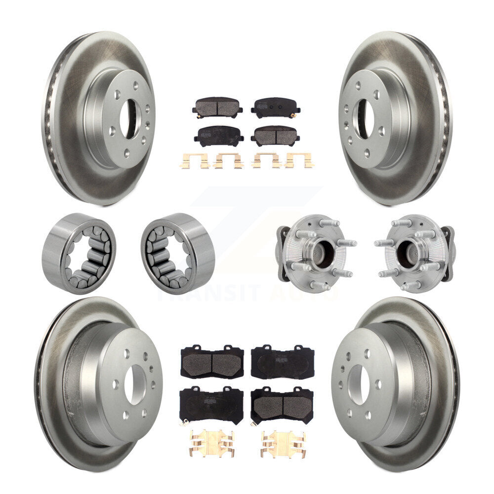 Kit de chaussures de plaquettes de Rotor de frein enduites de roulement de moyeu avant et arrière (10 pièces) pour Chevrolet GM
