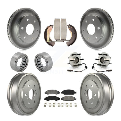 Kit de chaussures de plaquettes de Rotor de frein, roulement de moyeu avant et arrière (10 pièces) pour GMC Sierra 150